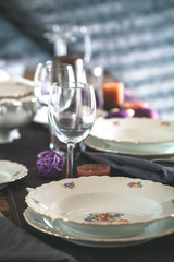 Table setting for dinner