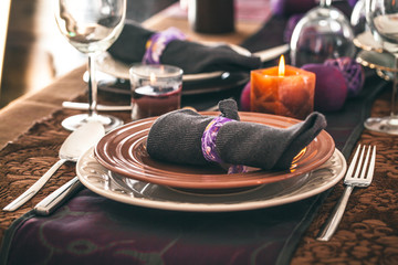Table setting for dinner
