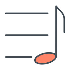 Music note thin line icon. Vector pictogram