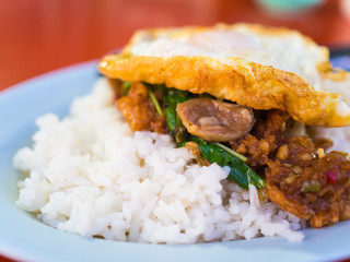 Basil fish rice with eggs