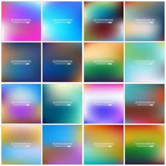 Abstract Creative concept vector multicolored blurred background set. For Web and Mobile Applications, art illustration template design, business infographic and social media, modern decoration