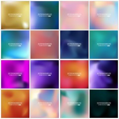Abstract Creative concept vector multicolored blurred background set. For Web and Mobile Applications, art illustration template design, business infographic and social media, modern decoration