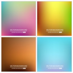 Abstract Creative concept vector multicolored blurred background set. For Web and Mobile Applications, art illustration template design, business infographic and social media, modern decoration