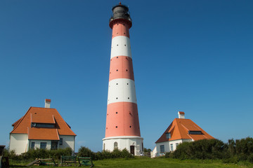 Fototapeta na wymiar Leuchtturm in Westerhever/ Nordsee