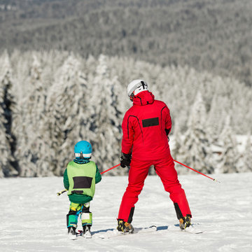 Skiing together