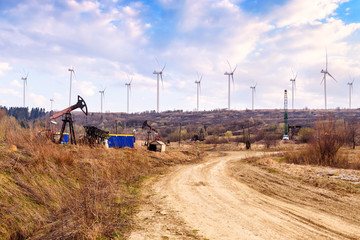 Wind turbines and oil pumps