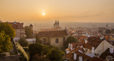 Obraz premium Autumn morning in Prague, Czech Republic