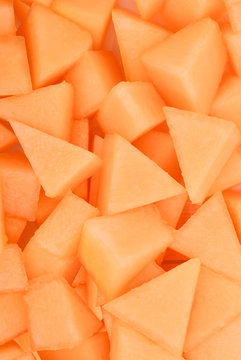 slice of japanese melons, orange melon or cantaloupe melon for background