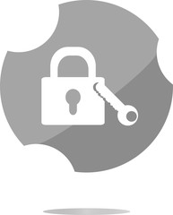 Lock icon - web app button isolated on white