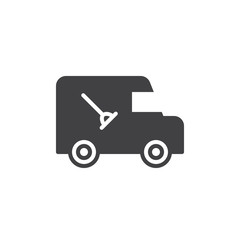 Plumber service automobile icon vector, filled flat sign, solid pictogram isolated on white. Symbol, logo illustration.