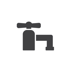 Faucet icon vector, filled flat sign, solid pictogram isolated on white. Water tap symbol, logo illustration.