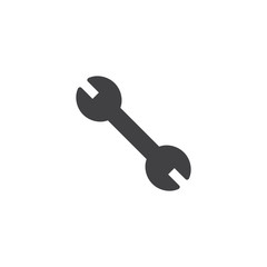 Wrench icon vector, filled flat sign, solid pictogram isolated on white. Symbol, logo illustration.