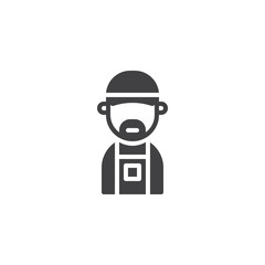 Plumber icon vector, filled flat sign, solid pictogram isolated on white. Symbol, logo illustration.