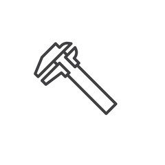 Caliper line icon, outline vector sign, linear style pictogram isolated on white. Symbol, logo illustration. Editable stroke