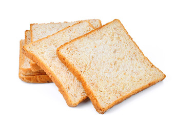 whole wheat bread slice isolated on white background