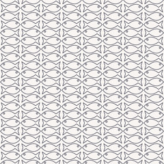 Small fish. Cute and simple seamless pattern with monochrome fish