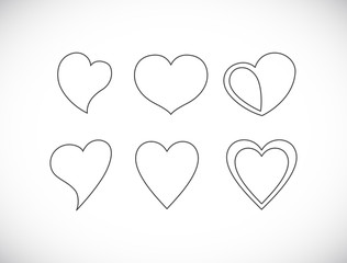 heart shape icon set