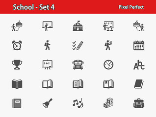School and Education Icons. Professional, pixel perfect icons optimized for both large and small resolutions. EPS 8 format.