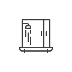 Shower cabin line icon, outline vector sign, linear style pictogram isolated on white. Symbol, logo illustration. Editable stroke