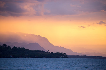 Fototapeta na wymiar Sunset in Rio Dulce