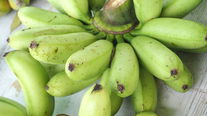 Thai Pisang Awak banana on sale at street shop close up
