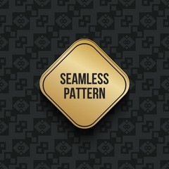 Obraz premium Abstract concept vector monochrome geometric pattern. Dark blue, gold minimal background. Creative illustration template. Seamless stylish texture. For wallpaper, surface, web design, textile, decor.