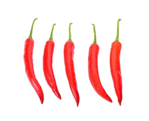 Fotobehang red pepper on white background © dasuwan