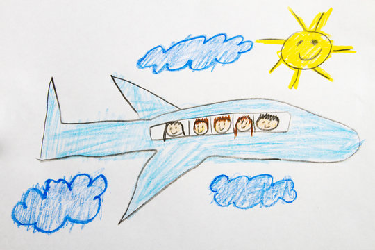 Kid Drawing: Air Plane Travel