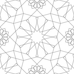 Geometric seamless pattern. Vector abstract background. Black lines pattern on white.