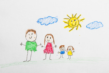 Kids Drawing: Family