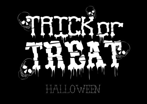 Trick or Treat Halloween poster design with hand drawn elements