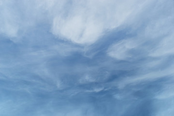 Blue sky and white clouds on a beautiful day.