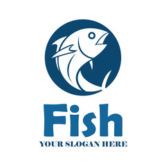 fish logo with text space for your slogan / tagline, . vector illustration