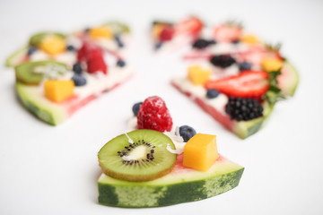 Delicious Watermelon Fruit Pizzas