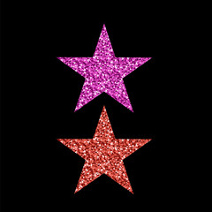 Gold Blue Glitter Star