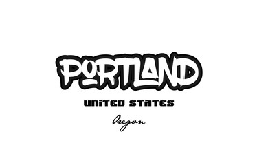 United States portland oregon city graffitti font typography design