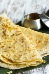 Puran Poli / Holige/ Obbattu - Indian sweet flatbread, selective focus