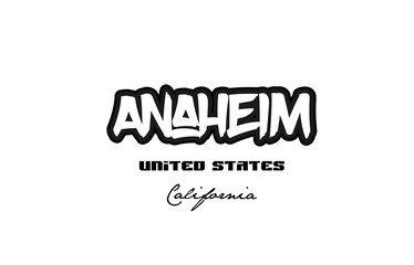 United States anaheim california city graffitti font typography design