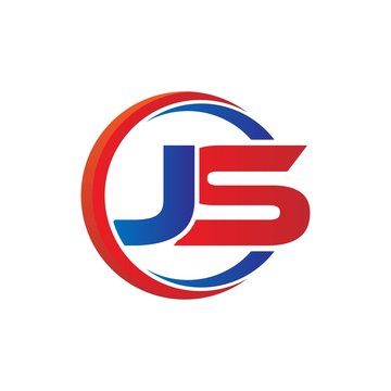 js logo vector modern initial swoosh circle blue and red