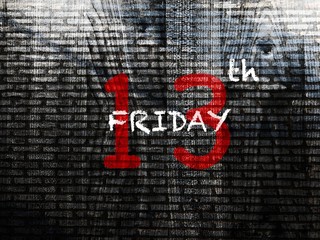 Friday 13th word on grunge wall background