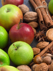apples with almonds, hazelnuts and cinnamon