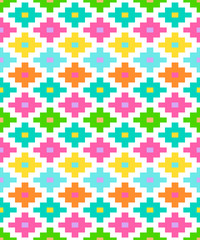 Colorful simple ethnic geometric kilim seamless pattern, vector