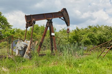 Oil well on a landscape