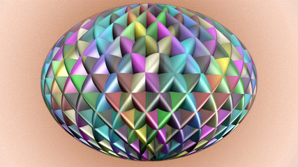 3d illustration - abstrakt fraktal objekt kugelförmig bunt