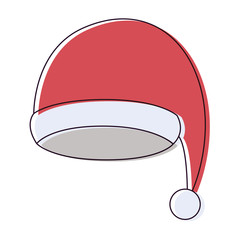 santa claus christmas cap watercolor silhouette on white background