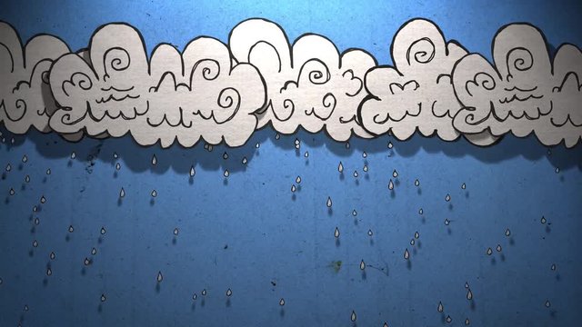 Seamless loop cutout animation of weather. You can see  clouds and rain. Great for your educational/weather/kids related projects. 1080p 60fps