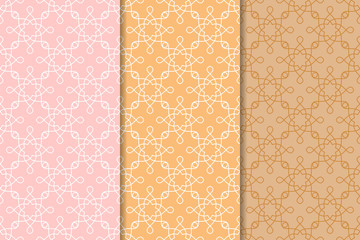 Geometric seamless patterns. Set of colored vertical backgrounds for wallpapers and fabrics