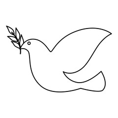 dove of peace flying with olive branch