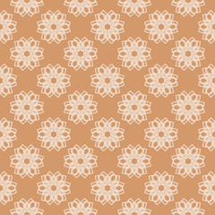 Floral seamless pattern. Orange background with flower elements for wallpapers and textile