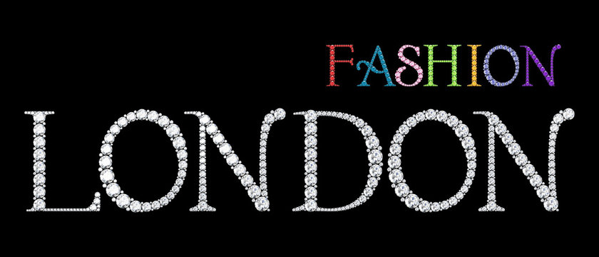 diamond fashion text with black background (high resolution 3D image)